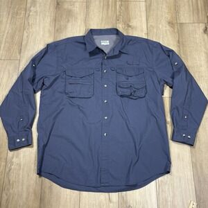 LL Bean Buzz Off Insect Button Up Shirt Mens Size XL Sleeve Lined Pockets
